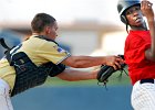TWK 1808  Gaffney-RockHill BB copy  Gaffney&#39;s American Legion Post 109 catcher David Smoak (10), left, applies the tag to Rock Hill&#39;s T.J. White, just as White safely crosses the home plate, during baseball action against Rock Hill, at Gaffney Tuesday evening, 7-18-06.